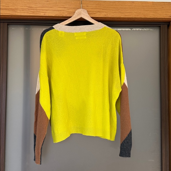 Cashmere Colorblock Sweater in Yellow, Brown, and Black - Picture 4 of 4